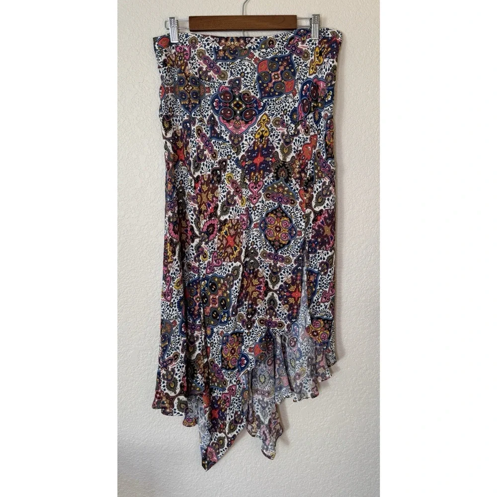 Veronica Beard Mac Midi Skirt Multicolor Asymmetric Hem Feminine, 12